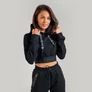 Imagine 1/5 - Essential Cropped Black női kapucnis pulóver - (M) - STRIX - 