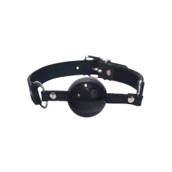 Silicone Ball Gag Black - bizalmi játékok fetish kelléke