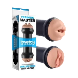 Training Master Double Side Stroker Pussy and Mouth Flesh - Lovetoy - 