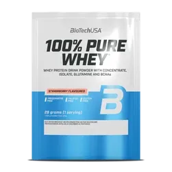 100% Pure Whey tejsavó fehérjepor - eper - 28g - BioTech USA