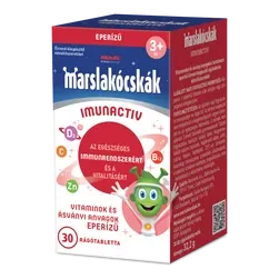 Marslakócskák Imunactiv - eperízű rágótabletta édesítőszerekkel - 30 db - 