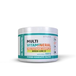 Multivitamin italpor 13 vitaminnal 10 ásványi anyaggal, steviával - 300 g - bodza lime - Marathontime - 