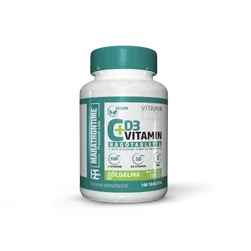 C+D3 vitamin rágótabletta - Spirulinával és Cinkkel - 100 tabletta - zöldalma - Marathontime - 