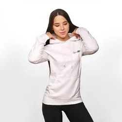 PRO Hoodie fehér női pulóver - (M) - GymBeam - 