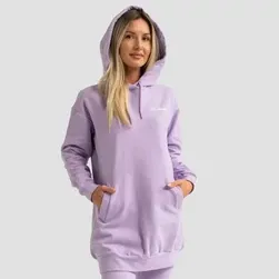 Limitless Longline női kapucnis pulóver levendula - (M) - GymBeam - 