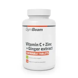 C-vitamin + cink + gyömbérkivonat - 90 rágótabletta - GymBeam - 