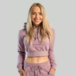 Essential Cropped Mauve női kapucnis pulóver - (M) - STRIX - 