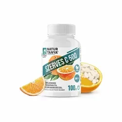 Organic C 500 - dwa rodzaje witaminy C na żołądek - 100 tabletek do żucia - pomarańczowa - Natur Tanya