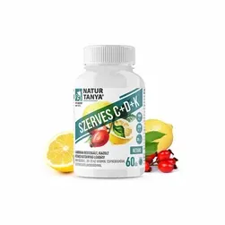 Szerves C+D+K - 1000mg C-vitamin, 2000IU D3-vitamin, 30 µg K2-vitamin - 60 tabletta - Natur Tanya