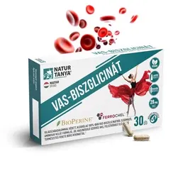 VAS-BISZGLICINÁT - Fier organic protejat prin brevet mondial și BioPerine (extract de piper negru) - 30 capsulă - Natur Tanya