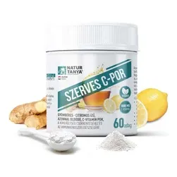 Szerves C-por - azonnal oldódó, gyömbéres - citromos ízű C-vitamin por, 60 adag - Natur Tanya - 