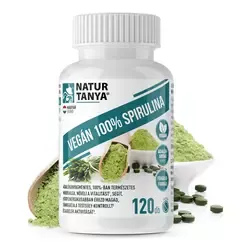 Vegán 100% Spirulina - adalékanyagmentes mikroalga - 120 tabletta - Natur Tanya