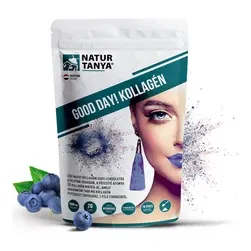 GOOD DAY! Kollagén por frissítő áfonya ízben - hal és marha kollagén peptidek - 237g - Natur Tanya - 