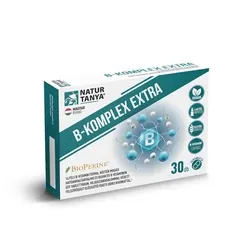 B-KOMPLEX EXTRA - 14 féle B-vitamin, bioaktív B-vitaminok, sáfrányos szeklice fekete bors kivonat - 30 tabletta - Natur Tanya - 