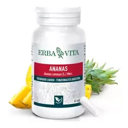 Ananász növényi kapszula - bromelain enzim és cikória gyökér inulin prebiotikum - 60 kapszula - Erba Vita - 