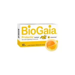BioGaia Protectis Junior + D-vitamin, étrend-kiegészítő rágótabletta, 3 éves kortól - 30 db - 