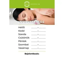 Yamuna nyitvatartás tábla - 