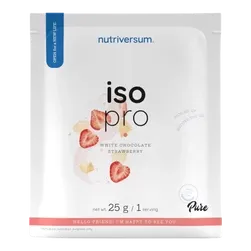 ISO PRO - 25 g - ciocolată albă cu căpșuni - Nutriversum