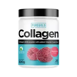 Collagen Marha kollagén italpor - Málna - 300g - PureGold - 10.000mg Kollagén