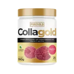 CollaGold Marha és Hal kollagén italpor hialuronsavval - Raspberry - 300g - PureGold - 