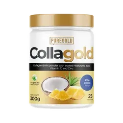 CollaGold Napój kolagenowy z wołowiny i ryb w proszku z kwasem hialuronowym - Pina Colada - 300g - PureGold