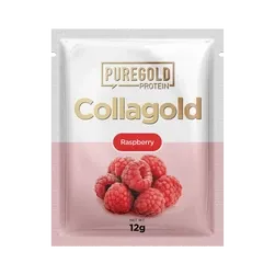 CollaGold Pudră de băut colagen de vită și pește cu acid hialuronic - Zmeură - 12g - PureGold