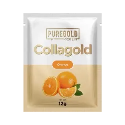 CollaGold Pulbere de băut colagen de vită și pește cu acid hialuronic - Suc de portocale - 12g - PureGold