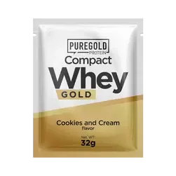 Compact Whey Gold fehérjepor - 32 g - PureGold - cookies &amp; cream