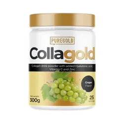 CollaGold Marha és Hal kollagén italpor hialuronsavval - szőlő - 300g - PureGold - 