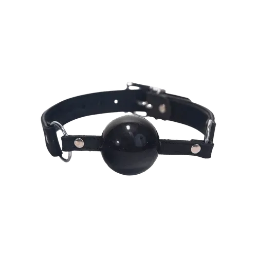 Silicone Ball Gag Black - bizalmi játékok fetish kelléke