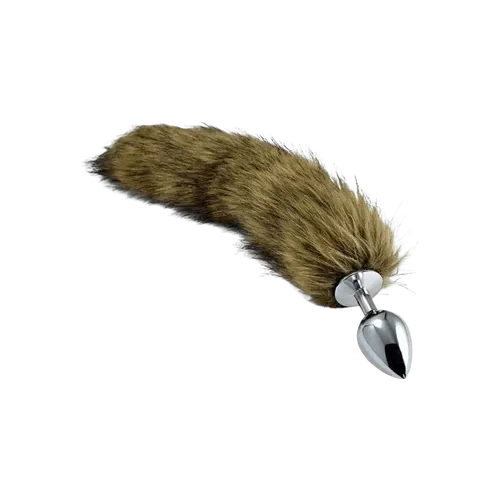 Metal Anal Tail Small - záróizom tágító, lazító eszköz, bolyhos farokkal