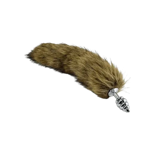 Metal Anal Tail Small Wavy - záróizom tágító, lazító eszköz, bolyhos farokkal