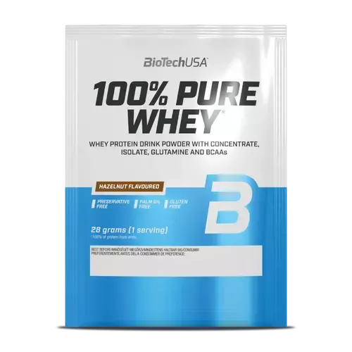 100% Pure Whey tejsavó fehérjepor - mogyoró - 28g - BioTech USA - 