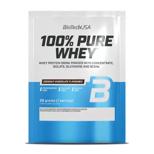 100% Pure Whey tejsavó fehérjepor - kókusz-csokoládé - 28g - BioTech USA - 