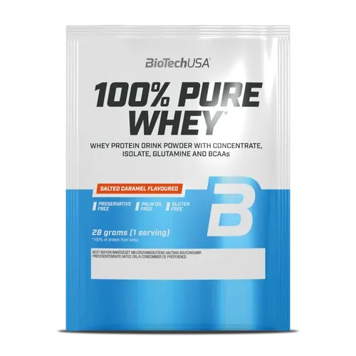 100% Pure Whey tejsavó fehérjepor - sós karamell - 28g - BioTech USA - 