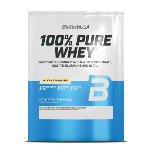 100% Pure Whey tejsavó fehérjepor - tejberizs - 28g - BioTech USA - 