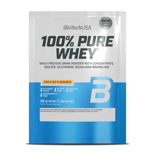 100% Pure Whey tejsavó fehérjepor - almás pite - 28g - BioTech USA - 