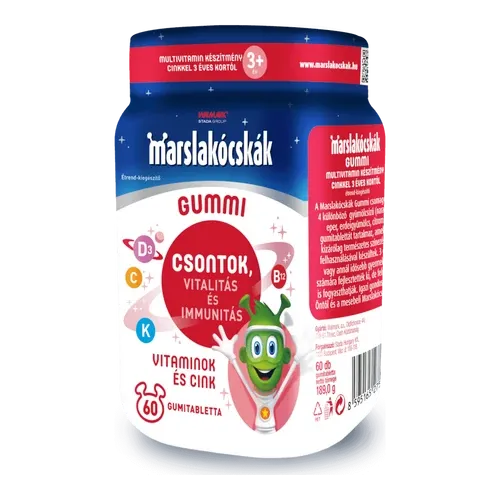 Marslakócskák Gummi - multivitamin cinkkel - 60 gumitabletta - 