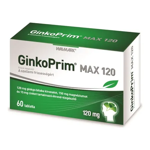 GinkoPrim MAX 120mg - A szellemi frissességért - 30 tabletta - 