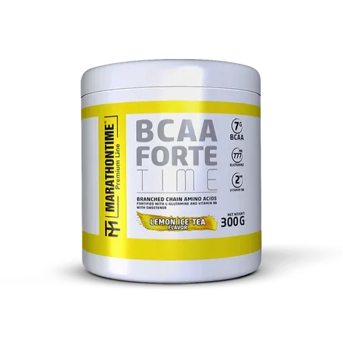 BCAA Forte Time Glutaminnal és B6-Vitaminnal - 300 g - citromos jeges-tea - Marathontime - 