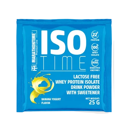 iso time banán yoghurt fehérjeIzolátum laktázenzimmel dúsítva 25 g - Marathontime - 