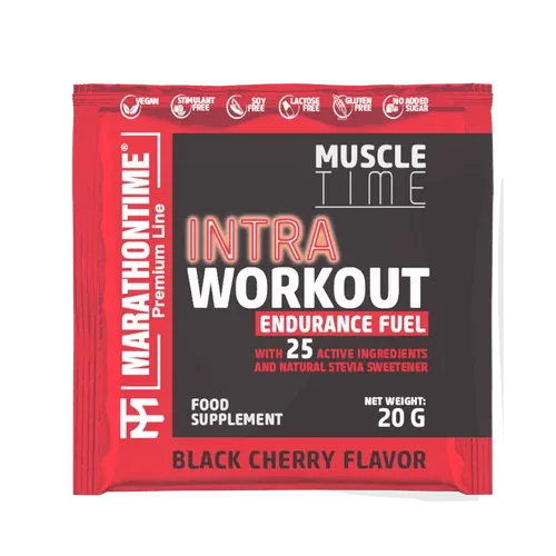 Intra Workout koffeinmentes energizáló 20 g - fekete cseresznye - Marathontime - 