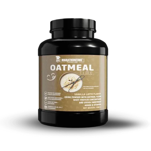 Oatmeal fehérje + gluténmentes zabpehely por steviával - 1500 g - vaníliás latte - Marathontime - 