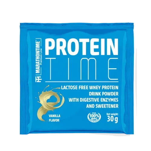 Protein Time - laktázenzimmel dúsított fehérje koncentrátum 30 g - vanília - Marathontime - 