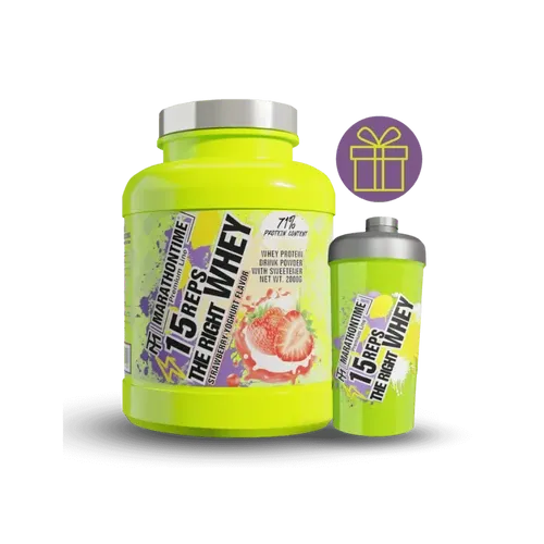 15 REPS THE RIGHT WHEY Fehérje Koncentrátum - 2000 g - eper joghurt - Marathontime - 
