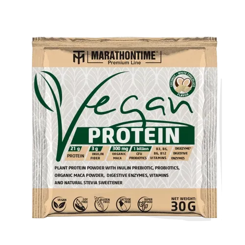 Prémium Vegán protein 30 g - fehércsoki kókusz - Marathontime - 