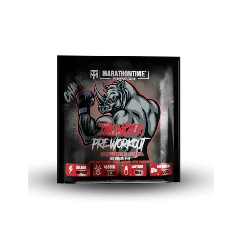 THUNDER Pre-Workout Edzés Előtti Energizáló 14 g - eper - Marathontime - 