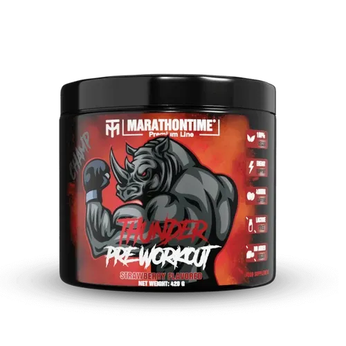 THUNDER Pre-Workout Edzés Előtti Energizáló 350 g - eper - Marathontime - 