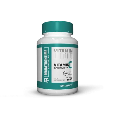 C-Vitamin 1000mg - Kálciummal, bioflavonoidokkal és csipkebogyó kivonattal - 100 tabletta - Marathontime - 