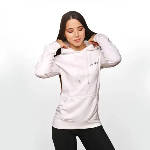 PRO Hoodie fehér női pulóver - (M) - GymBeam - 